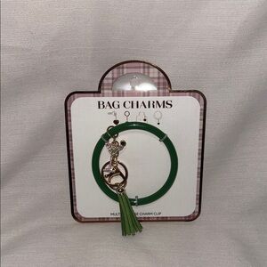 Green Bag Charm with Tassel and Martini
